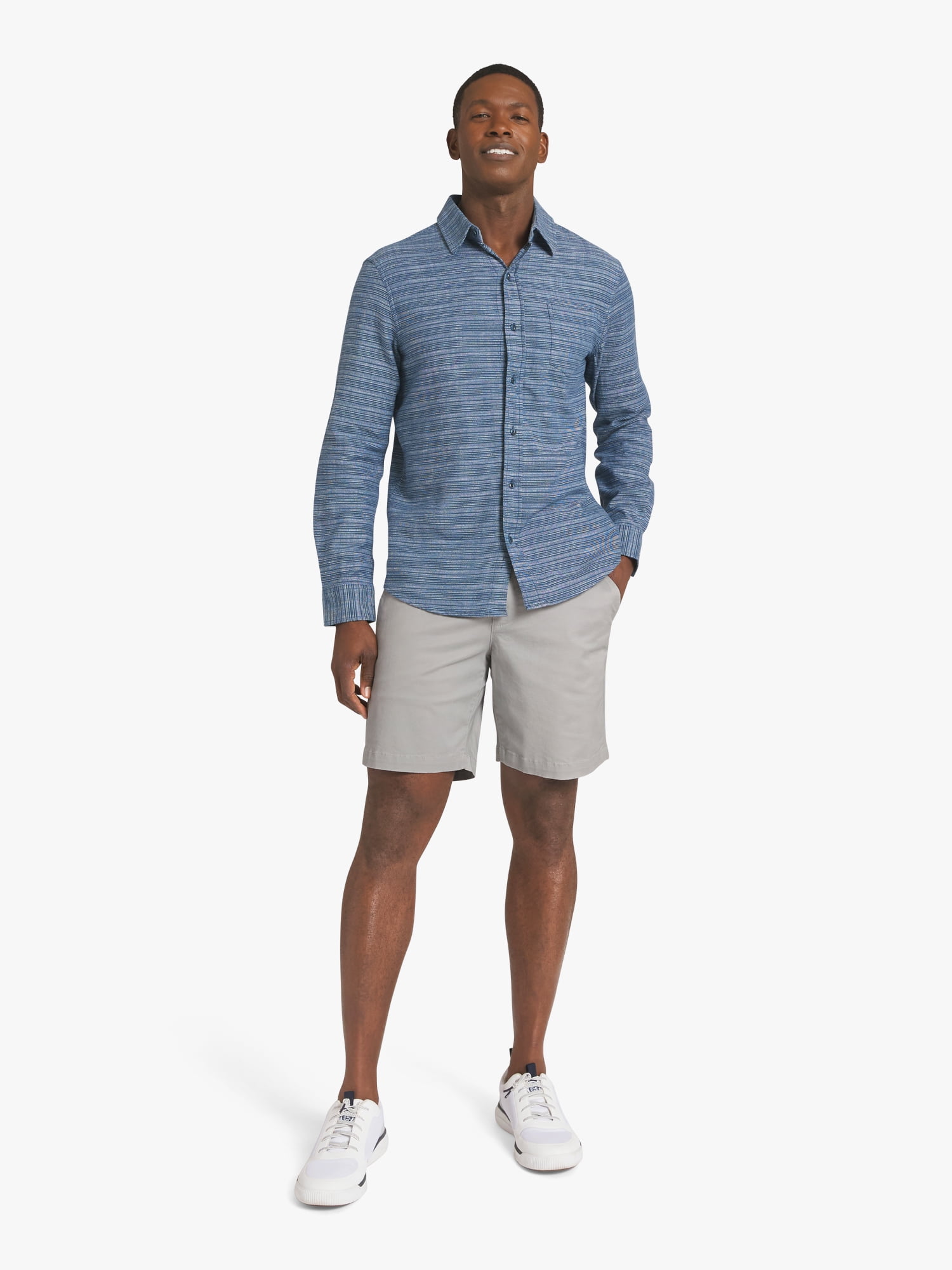 Chaps Men's & Big Men's Long Sleeve Texured Woven Shirt, Sizes S-3XL