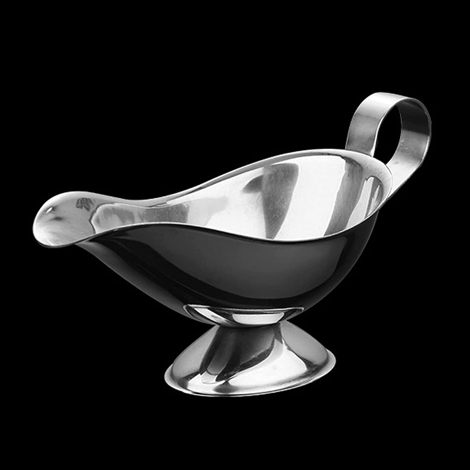 Durable Gravity Boat Sauce Tank Pitcher Gravy Boat Serving Pitcher Milk Creamer Pitcher Size : Small Cream Pitcher Duckbill-shaped Sauce Gate Design Is Made of Stainless Steel 