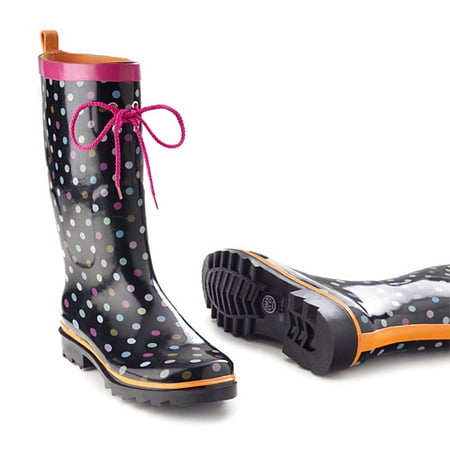 Women's Lots of Dots Lace-Up Rain Boots