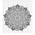 thumbnail image 3 of Ambesonne Mandala Shower Curtain, Mandala Art Black White, 69"Wx84"L, Black White, 3 of 5