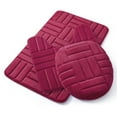 thumbnail image 6 of 3 Piece Rectangular Color Variant Memory Foam Bathroom Rug Set Non-Slip PVC Backing, 6 of 8