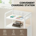thumbnail image 4 of Bestco LED Nightstand End Table with Charging Station & 2 Drawers for Bedroom White, 4 of 13