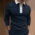 thumbnail image 2 of Vedolay Big and Tall Mens Shirts Slim-Fit Long Sleeve Polo Shirts Dark Blue,XL, 2 of 5