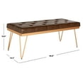 thumbnail image 4 of SAFAVIEH Marcella Contemporary Mid-Century Tufted Bench, Brown/Gold, 4 of 5