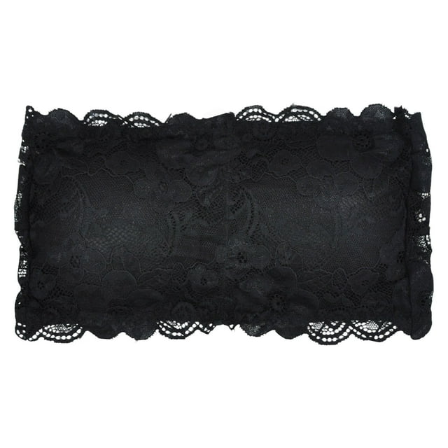 Sujetador bandeau sin tirantes de encaje para mujer, top tubo acolchado, tirantes transparentes