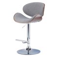 thumbnail image 1 of SIMPLIHOME Marana Tabouret de Bar à Levage au Gaz en Bois Courbé de Style Mi-Siècle Moderne à Hauteur Réglable en Tissu Aspect Lin Gris, Courbé, Pivotant, Hauteur Réglable à Levage au Gaz, Assemblage Simple Mi-Siècle Moderne, 1 of 2