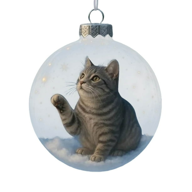 Decoraciones de Árbol de Navidad Lindos Gatos 2D Colgante Plano Ornamento, Gato Regalos de Navidad para Árbol Mesa Pared Decoración Festiva Del Hogar