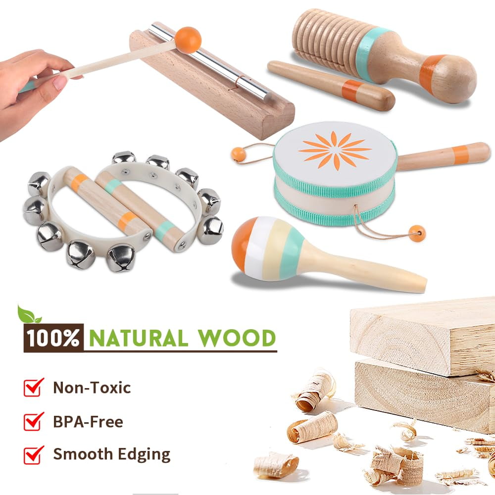 Toddlers Musical Instruments-Baby Montessori Wooden Musical Toys