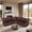 Brown, variant on Ellesophas Living Room 109" Manual PU Leather Reclining Sectional Sofa with Footrest, Storage Console & 4 Cup Holders, Dark Brown