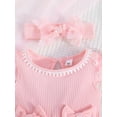 thumbnail image 6 of Baby Girl Summer Outfits Fly Sleeve Romper 3D Butterfly Tulle Dress with Headband Set 2Pcs Clothes, 6 of 10