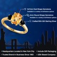 thumbnail image 2 of Gem Stone King 18K Yellow Gold Plated Silver Yellow Citrine and Black Diamond Engagement Ring for Women | 2.19 Cttw | Oval Checkerboard 9X7MM | Gemstone November Birthstone | Size 8, 2 of 6