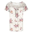 thumbnail image 4 of IROINNID Women's Loose Lace Fashion Printed T-shirt Short Sleeves Blouse Round-Neck Tops, 4 of 6
