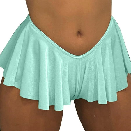 WNVMWI Womens Shorts Swim Shorts for Women Jean Shorts for Curvy Women Slim Ruffle Yoga Tummy Running Shorts Women s Solid Stretch Pants In Stock Casual Shorts Hot Pants Workout Bottoms Green S