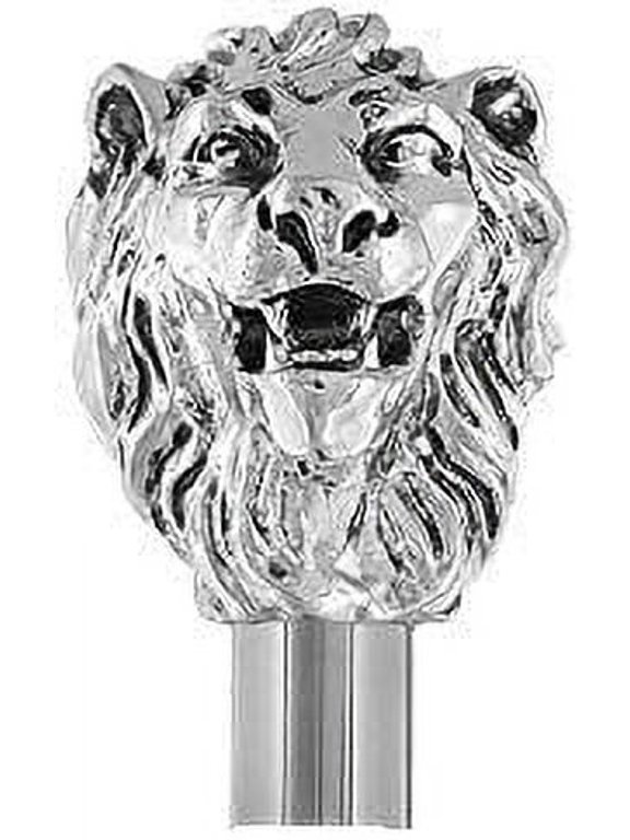 Sterling Silver Lion Walking Stick Head, Cane Handle for Wooden Walking Cane