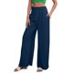 thumbnail image 1 of Pantalones casuales de cintura alta para mujer - Cintura elástica, corte holgado - Tejido suave y elástico para viajar, estar en casa o salir, para todas las estaciones, 1 of 4