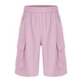 thumbnail image 3 of Haitryli Girls Kids Boys Cargo Shorts Hip-hop Fashion Clothing And Work Pants Gymnastic Trunk Gym Bottoms Pink 130-M, 3 of 5