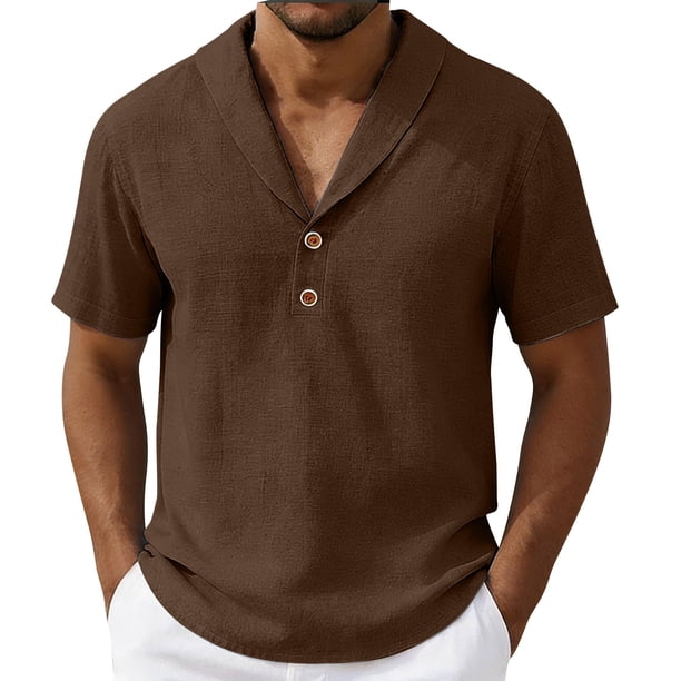 Top Casual Suelto de Lino de Color Sólido para Deporte Y Vacaciones Al Mar