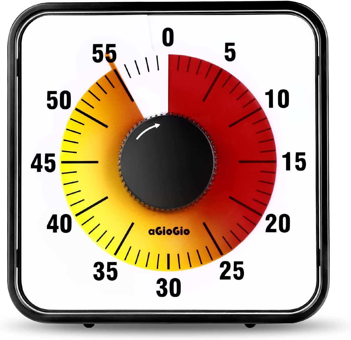 60Minute Visual Countdown Timer,7.5 Inch Oversize Classroom Visual Timer for Kids and Adults