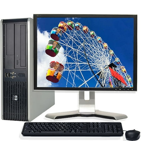 HP Desktop Computer Bundle Tower PC Core 2 Duo Processor 4GB RAM 160GB Hard Drive DVD-RW Wifi with Windows 10 and a 19