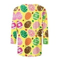 thumbnail image 5 of Midsumdr Womens Tops Casual Easter Colored Eggs Printed Outdoor Daily T Shirt Vacation 3/4 Sleeve Crew Neck Spring Summer Blouse Tops, 5 of 5
