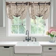 thumbnail image 4 of Farmhouse Wood Grain Balloon Curtains for Windows, Bedroom Curtains 54 Inch Length, Vintage Country Barn Gate Brown Tie Up Curtains Panels Thermal Insulated Bathroom Curtains Window 42"x54", 4 of 8