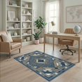thumbnail image 2 of ODIKA 4'x6' Ultra-Soft Area Rug, Pvc Vintage Bottom Inspired Balanced Blocks Crisp Geometric Splicing None Washable, Bare feet friendly, Silk-Touch for Bedroom Home office, 2 of 7