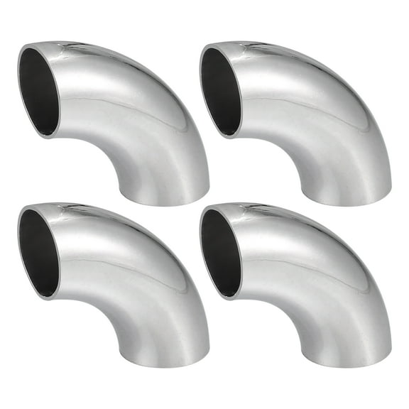 4 Pcs 90 Degree Steel Exhaust Elbow Pipe Bend Tube Durable 25mm OD Modified Exhaust Elbow Pipe