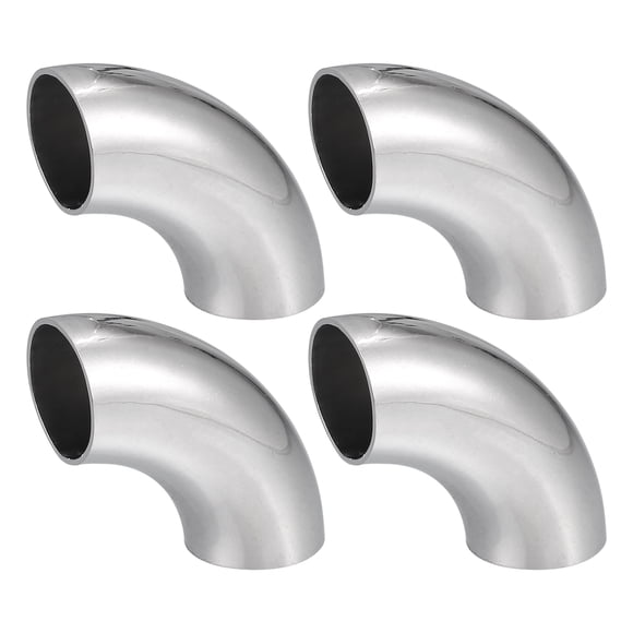 Unique Bargains 4 Pcs 90 Degree Steel Exhaust Elbow Pipe Bend Tube Durable 25mm OD Modified Exhaust Elbow Pipe