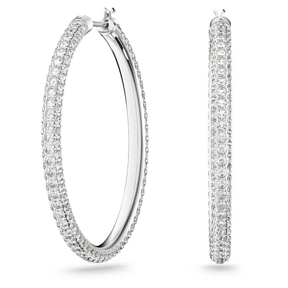 Pendientes Swarovski Dextera Hoop con cristales blancos para mujer