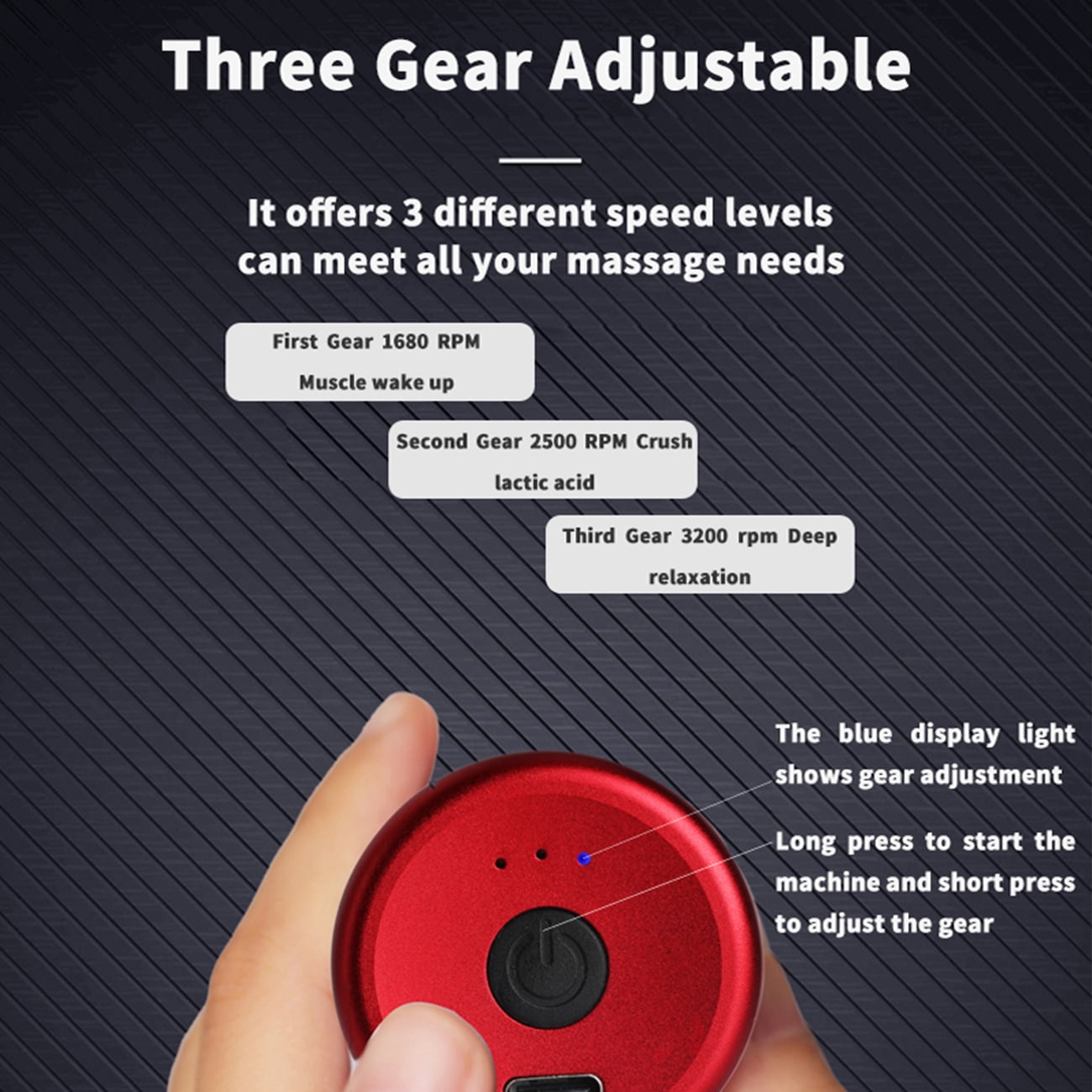 Dawot Red Muscle Massage Percussive Gun Deep Tissue with 3 Adjustable Speeds and 4 Heads, Portable Relaxation Muscle Massager for Office Gym Home