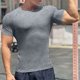 thumbnail image 4 of pstuiky camisetas de hombre, Blusas y camisas de cuello redondo de manga corta informales de color liso para hombre camisetas de hombre l, 4 of 8
