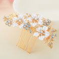 thumbnail image 3 of MasteelfCA Rhinestone Flower Hair Comb Rhinestone Bridal Hair Comb Wedding Hair Comb, 3 of 7
