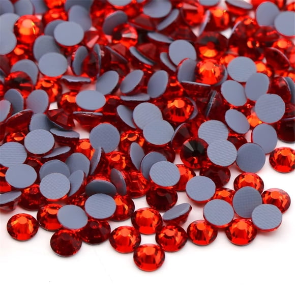 Hotfix Rhinestones Flatback Glass Rhinestone 3000PCS SS10 2.7-2.9MM Gemas redondas para uñas Arte Glitter Cristales Piedra DIY Bolsas Ropa Zapatos (Rojo)