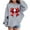 Gray, variant on Lorytime Christmas Hoodies for Teen Girls Unisex Bow Sweatshirt Long Sleeve Pullover Drop Shoulder Festive Tops Red