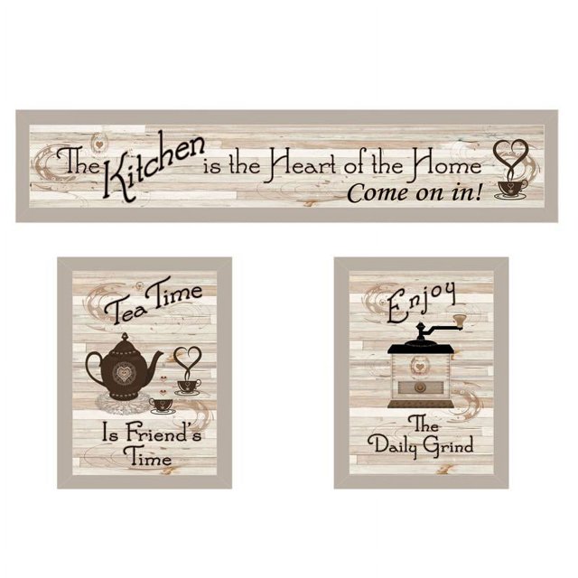 Collection d'Amitié de Cuisine III 3-Pc Vignette par Bois de Menuiserie Multicolore