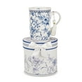 thumbnail image 4 of STPgoods Blue Flowers Bone China Tea and Coffee Mug in Gift Box 10.1 fl oz Porcelain Coffee Cup in White and Blue, 4 of 6