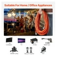 thumbnail image 3 of 100ft Extension Cord 16AWG 10A, Heavy Duty Outdoor Cord, Lighted End, 3 Prong Grounded, 1250W, ETL Listed for Tools & Appliances, 3 of 9