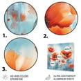 thumbnail image 3 of Designart "Vibrant Poppies in Coral Shades I" Floral Metal Art Print, 3 of 5