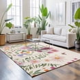 thumbnail image 3 of Area Rugs 4'x6'. Spring Flowers Carpet Runner Indoor Outdoor Rugs Home Decor Aesthetic, Farmhouse Retro Botanical Floral Butterfly Non Slip Mats Washable Accent Rug for Living Room Bedroom, 3 of 8