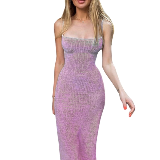 Txlixc Vestido ajustado sin mangas de una sola pieza de color sólido para mujer Txlixc Moda