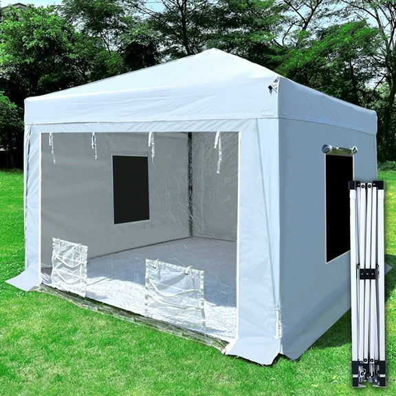 10X10X9FT Waterproof Portable Paint Booth with 2pcs Air Filters & Foldable Frames, Rainproof Spray Booth for Auto Parts Furnitures and Other Items Painting