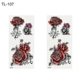 thumbnail image 1 of 2 Sheets Women Sexy Flower Temporary Tattoo Sticker Body Decor Decal Waterproof, 1 of 5