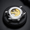 thumbnail image 3 of GUANQIN Original Delicate Skeleton Mechanical Watches for Men Automatic Slef-Wind Luxury Stainless Steel Wrist Watch, Luminous Dial, 30M Waterproof, 3 of 7