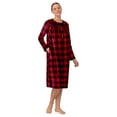 thumbnail image 3 of Aria Women’s Long Sleeve Strech Velour 44" Sleepwear Gown with Braided Trim, Sizes XS-5X, 3 of 7