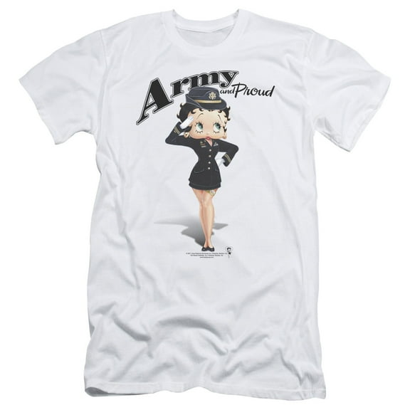 Betty Boop Army Boop S/S Adult 30/1 T-Shirt White