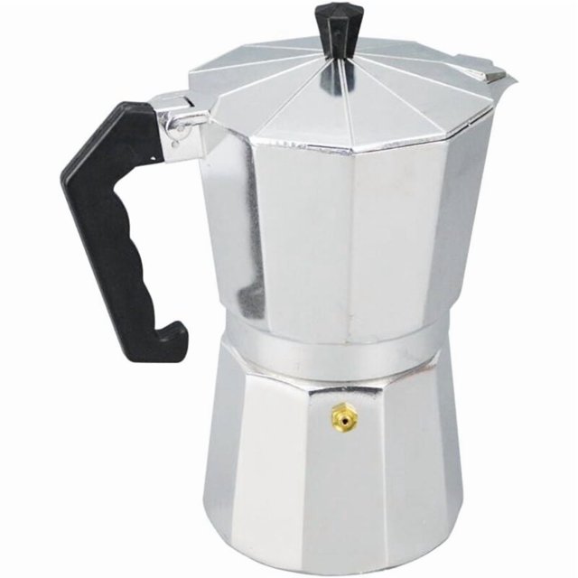 Moka Pot, 6 Cup Italian Coffee Maker, Italian Espresso Makers, Italian Moka Pot, for Gas and Ceramic Hobs, 300ml, Aluminum, Silver
