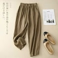 thumbnail image 2 of BiZtdJrK Womens Cotton Linen Straight Leg Pants Solid Casual Elastic Waist Trousers Summer Lightweight Palazzo Pants Going Out Beach Outfits Prime By Hour Khaki XL, 2 of 6