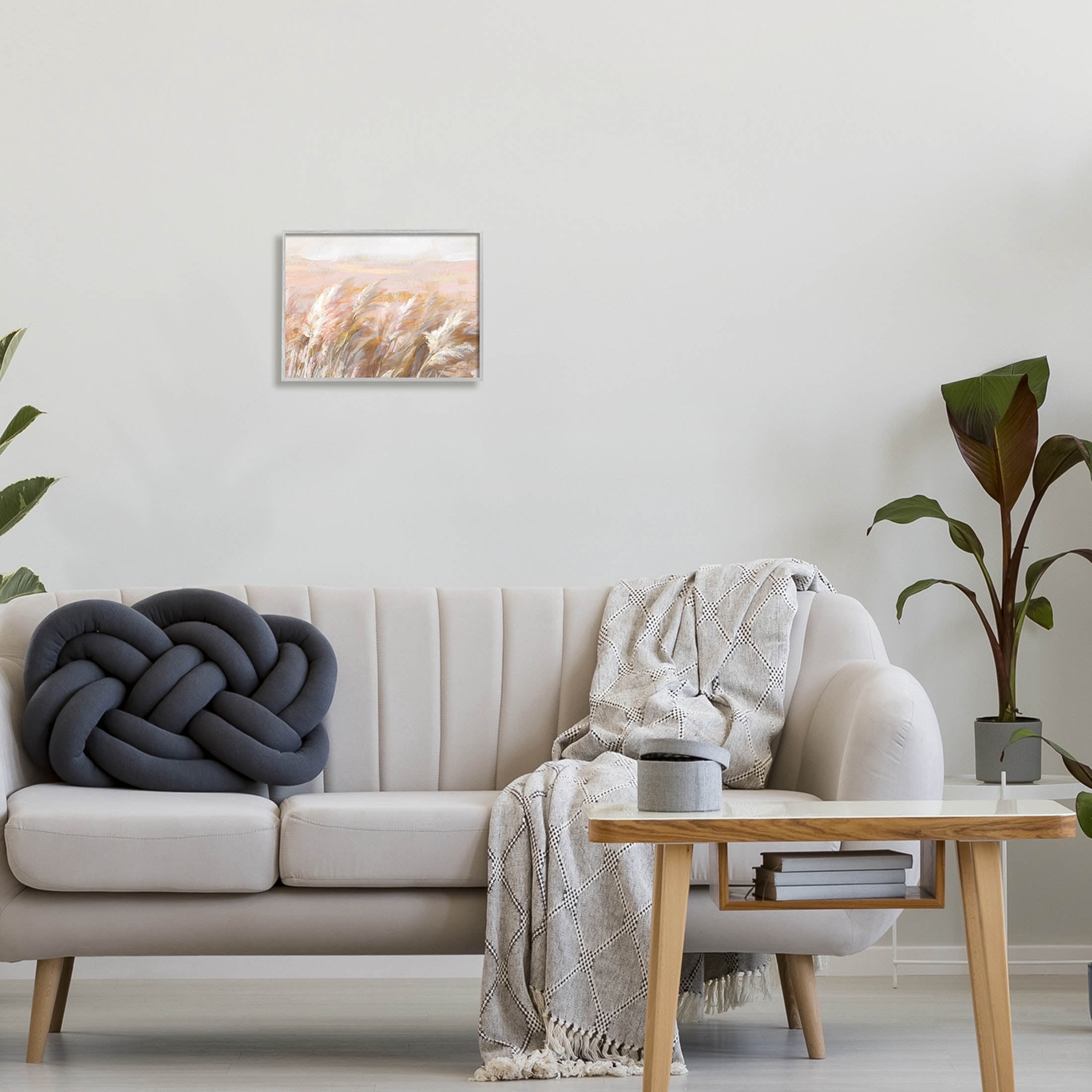 Stupell Industries Beige Breezy Prairie Grasses Painting Gray Framed Art Print Wall Art, Design by Danhui Nai