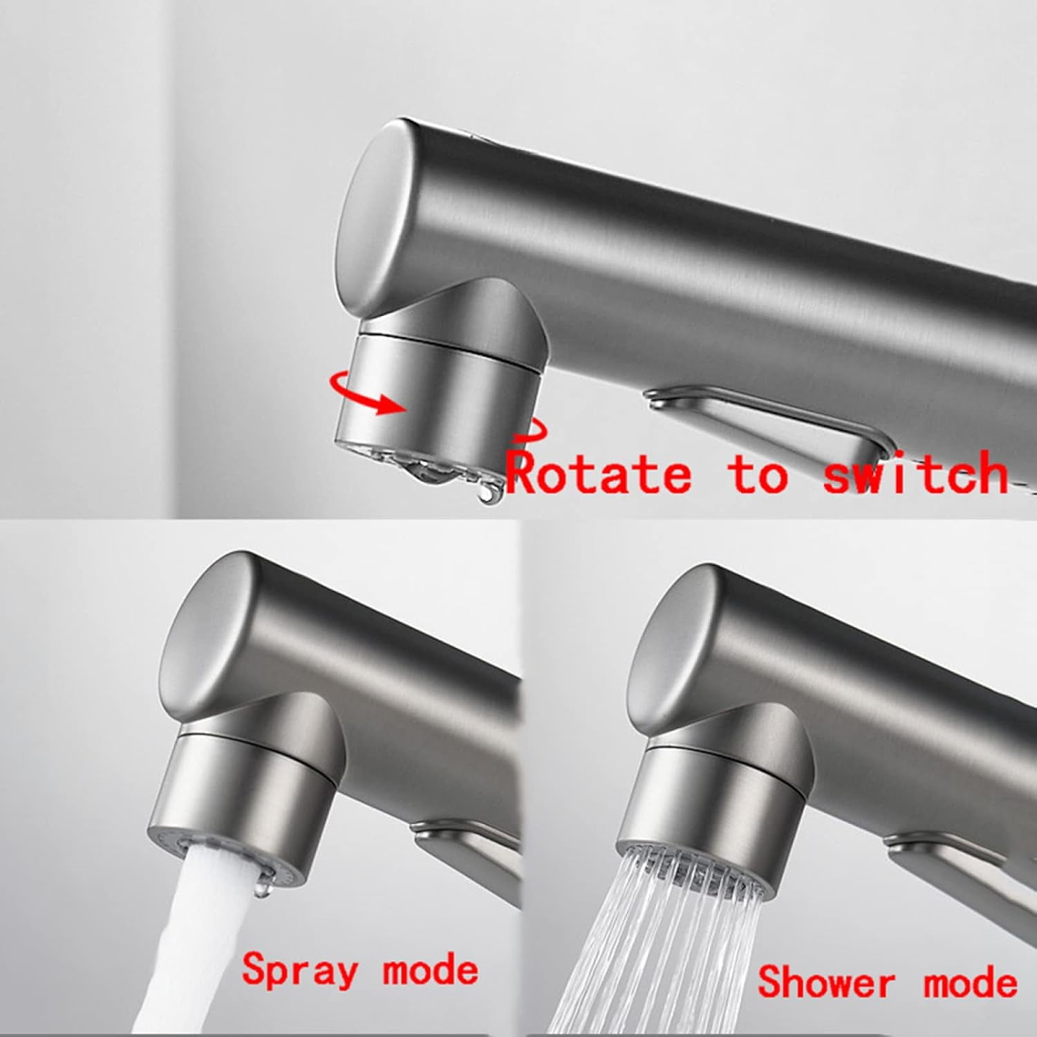 Pull Out Bathroom Faucet, Bathroom Sink Faucet with Sprayer Single Hole, Bathroom Basin Faucet for Hot and Cold Water, Bathroom Sink Faucet Single Handle Chrome,High