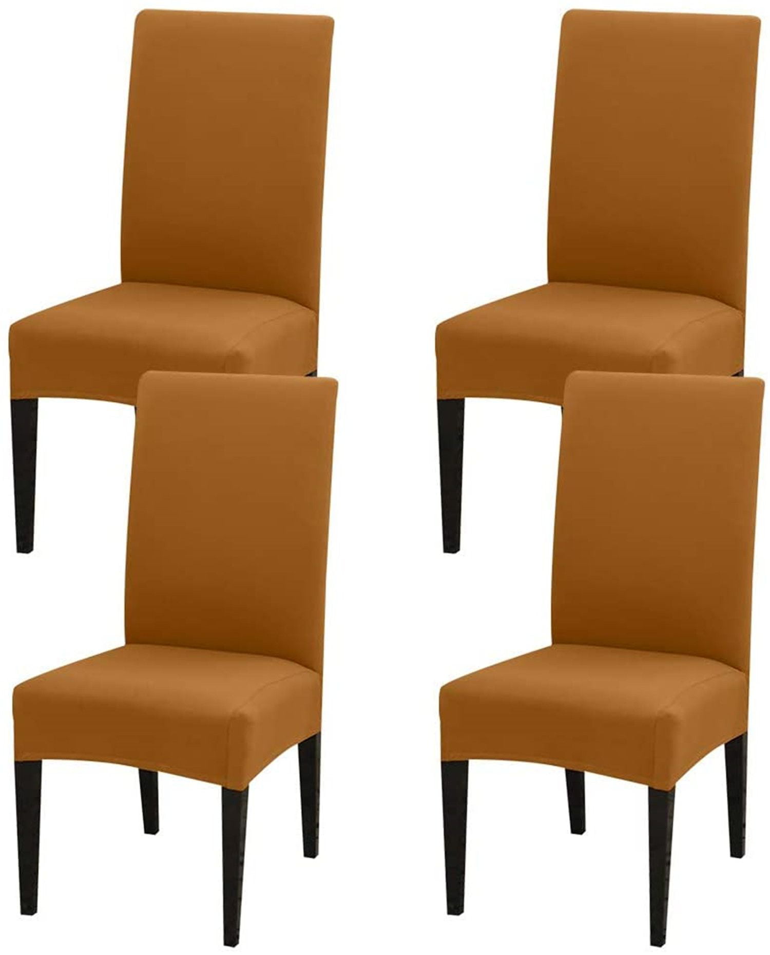 Set of 4 Yunhigh Stretchy Dining Chair Slipcovers Removable Chair Protective Covers for Dining Room Ceremony Banquet Hotel 